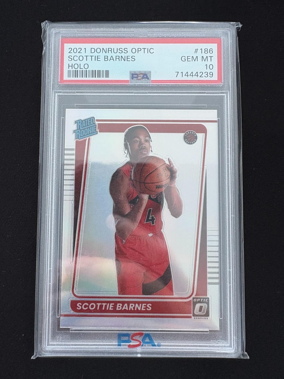 2021 Donruss Optic #186 Scottie Barnes Holo PSA 10 Rated Rookie