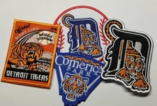 4 pc. Detroit Tigers assorted Embroidered Patch misc size 3"-3.5"?  iron-on
