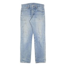 LEVI'S 501 Herren Jeans Blau Regular Gerade Denim Hell W34 L30 Klassisch Knopf