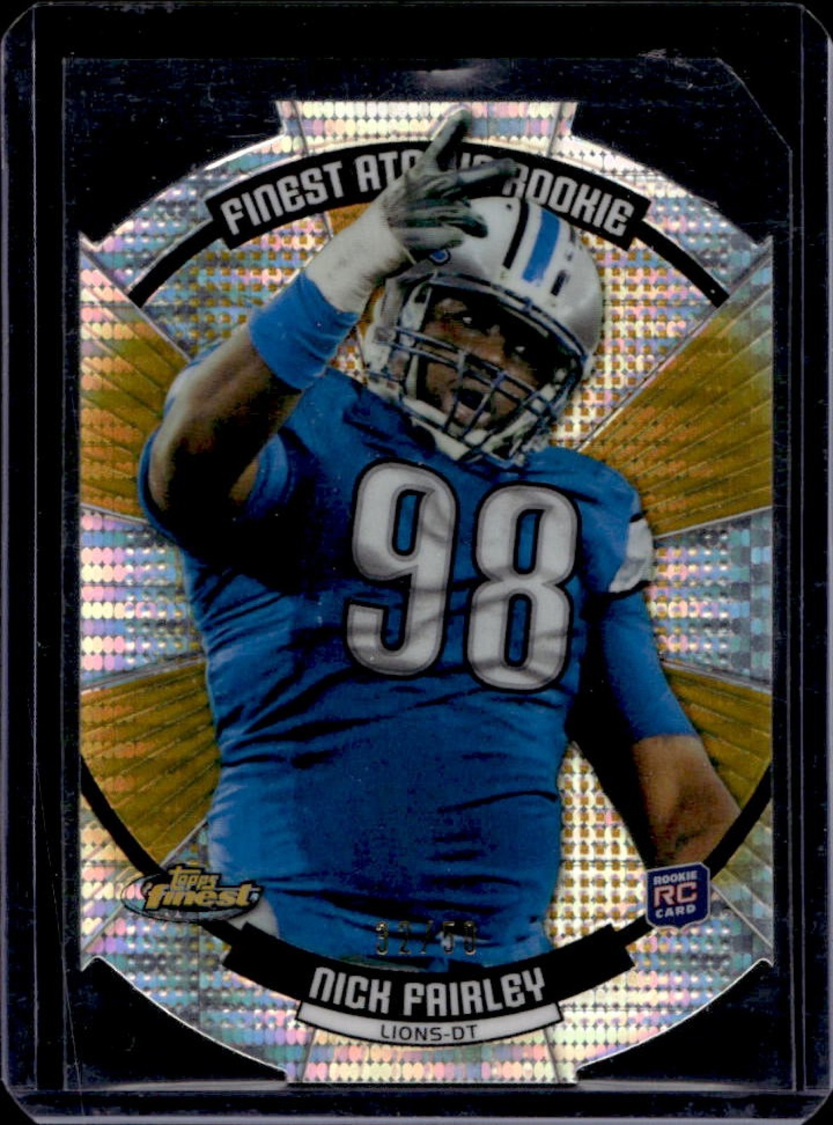 Nick Fairley Finest Atomic Rookie Refractor #FARNF Gold Refractor