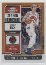 2023 Panini Contenders Optic Season Ticket Orange Prizm /49 Gradey Dick #60 4f5