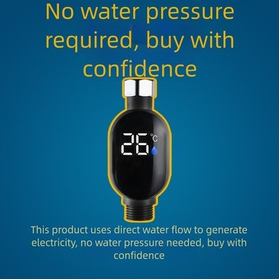 Duschthermometer mit Digitalanzeige Powered by Water Flow für sicheres Baden