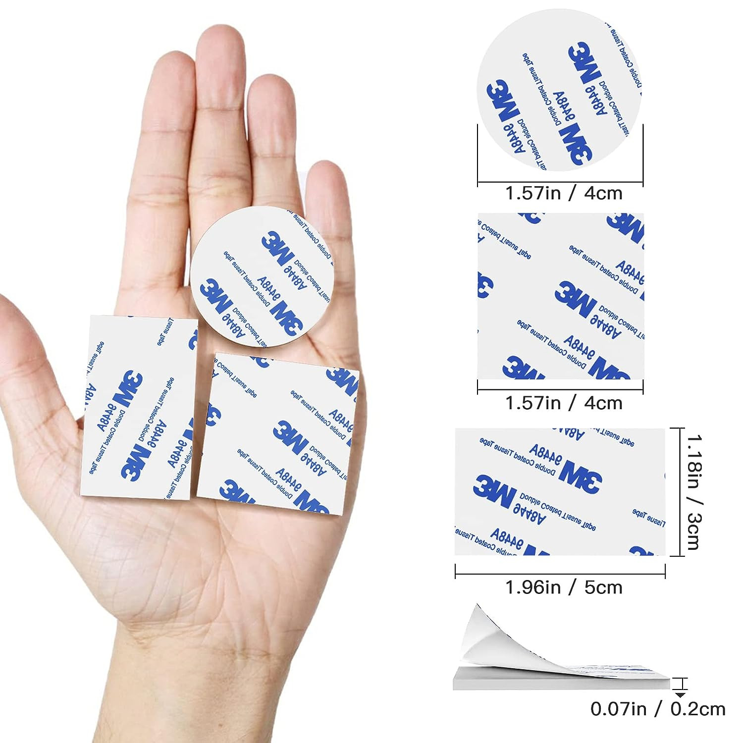 60PCS Heavy Duty Double Sided Adhesive Pads - Foam Tape for Walls, Cars & Home D