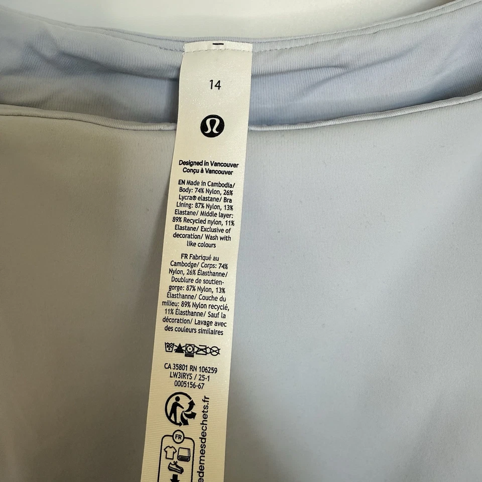 NUEVO CON ETIQUETAS Lululemon Woman’s Wunder Bajo Cubierta Lisa Cuello Cuadrado T Talla 14 STRH Foto 4 de 4