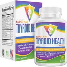 3-Month Thyroid Support Supplement All-in-1 Formula with 14 Active Ingredient...
