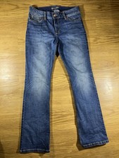 Wrangler Boot Cut Cowgirl Jeans Women's 31x32.5 in Blue Denim Mid Rise Dark Wash