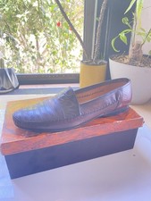 Lorenzo Banfi Penny Loafer Brown Leather Men's Casual Shoes Size 13M