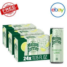 Maison Perrier Forever Lime Sparkling Water 11.15 Fl Oz 8 Pack 3-Pack Bundle