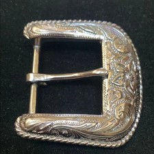 Taiwan 1995 Floral Engraved Silver Tone Belt Buckle SELLING AS IS