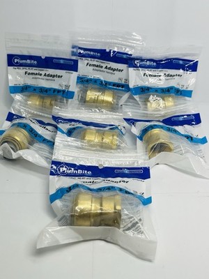 Jones Stephens C77514LF 3/4'' PF x 3/4'' FPT PlumBite Push On Fitting (Qty7)