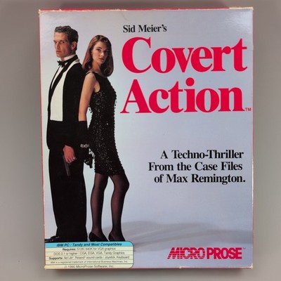 Sid Meier s Covert Action PC Big Box 1990 MicroProse IBM PC/Tandy 3.5'' Disk CIB