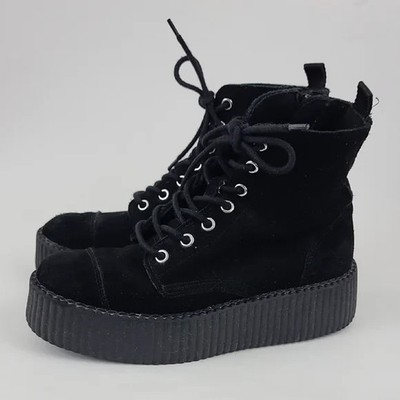 T.U.K Black Suede Viva Mondo Boots Size 8 / EU 39