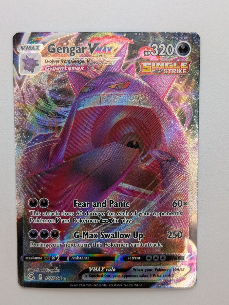 Gengar VMAX 157/264 - SWSH08: Fusion Strike Pokmon TCG NM | eBay Gengar VMAX 157/264 - SWSH08: Fusion Strike Pokmon TCG NM | eBay