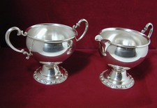 Vtg La Pierre Sterling Creamer & Open Sugar Set 15A No Mono Weighted Silver 925