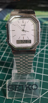 Vintage (1998) Alba by Seiko V041-5000 DIGI-ANA Uhr Quarz Japan *funktioniert*