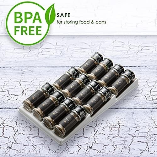Plastic Spice Rack Drawer Organizer for Kitchen Cabinet Drawers (Set of 2)