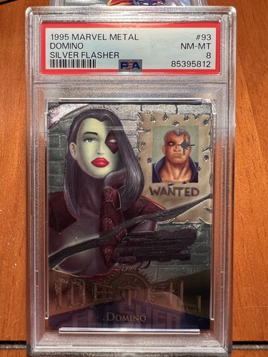 1995 Fleer Marvel Metal Silver Flasher Domino #93 PSA 8 NM-MT | X-Force - Picture 1 of 3