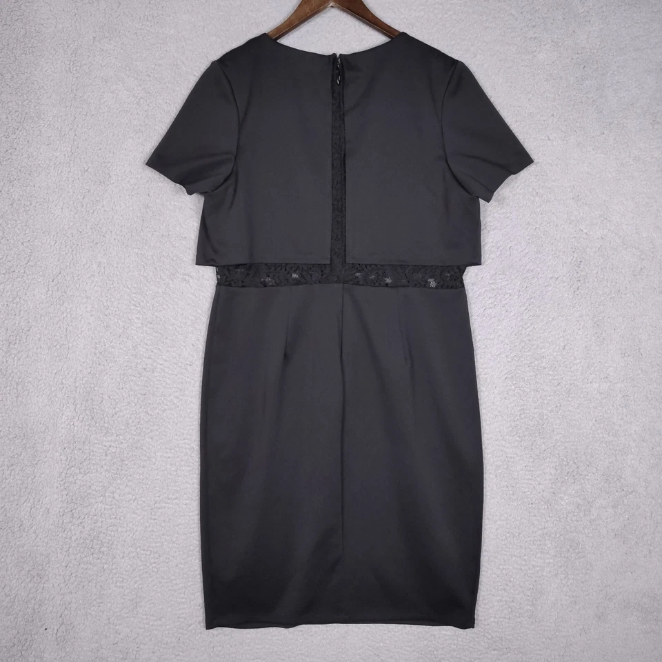 Платье женское Robert Rodriguez большое черное кружевное с коротким рукавом скромное - Изображение 2 из 4