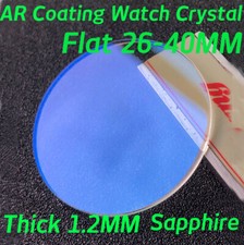 Flat Round Thickness 1.2mm Sapphire Glass Blue AR Coating Watch Crystal 26-40mm