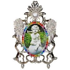 Kirks Folly Rainbow Bridge Goddess Seaview Moon Picture Frame silvertone