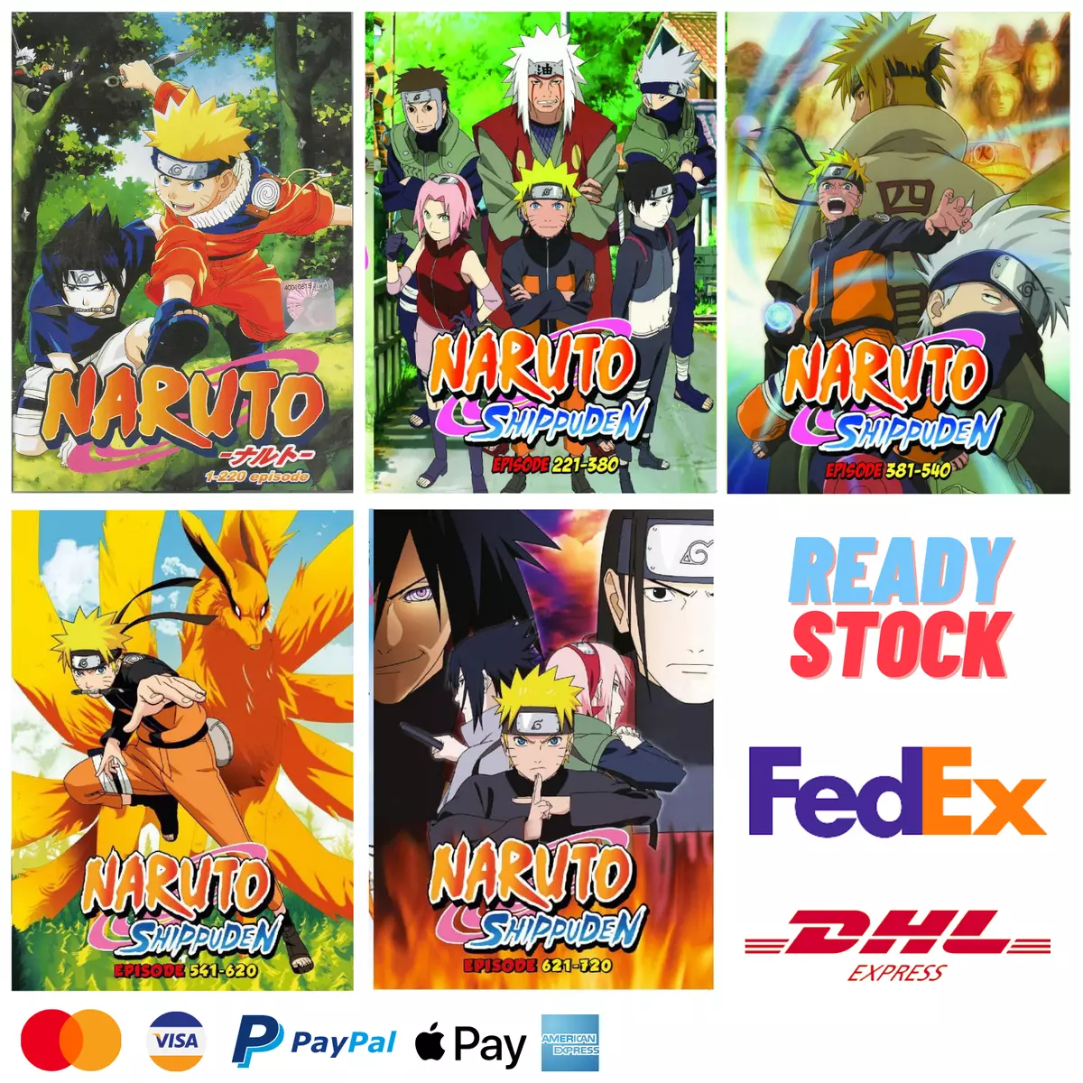 Anime DVD Naruto Shippuden Episode 1-500 Complete English Dub + FREE DVD  FedEx