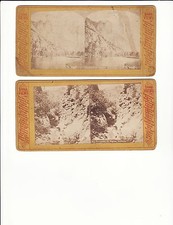 2 Antique Stereo Views Stereograph Stereoscope Slides 1870's