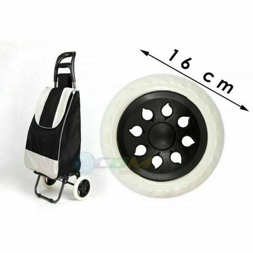 2 Stück Ersatzrad Rad für Kinderwagen Einkaufstrolley Einkaufswagen Ø 16 cm weiß - Bild 2 von 6
