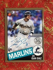 2020 Topps Isan Diaz Gold /50 Rookie Auto RC #CRA-ID 1985 Topps 35th Anniversary