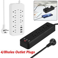 Multi Outlet Wall Mountable USB Surge Protector Power Strip with USB Ports Plugs