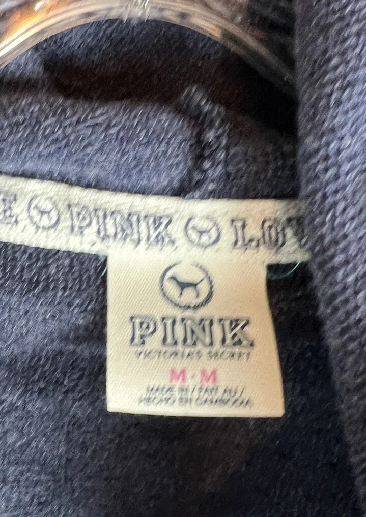 UNDERCOVER GIACCA CON CAPPUCCIO VICTORIA'S SECRET ROSA BLU LEGGERA M MEDIA