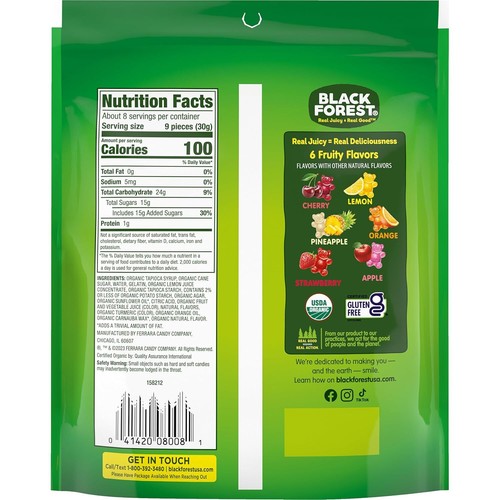 Black Forest Organic Gummy Bears Candy, 8 Ounce Bags (Pack of 6) 6 Count - Picture 3 of 9