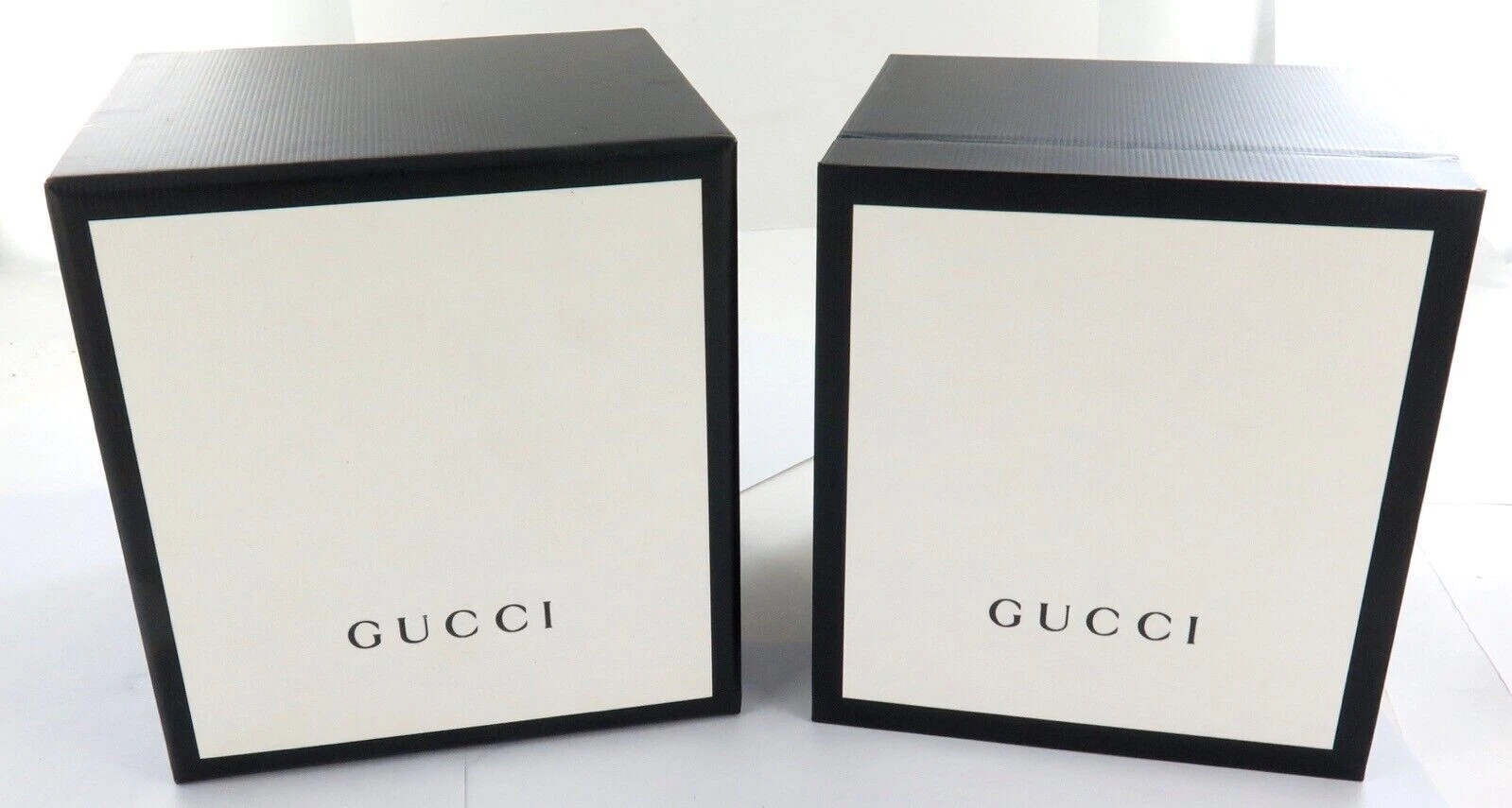 GUCCI Empty Watch Box Black White Square Hinge Top w/ Overbox & Papers NO WATCH