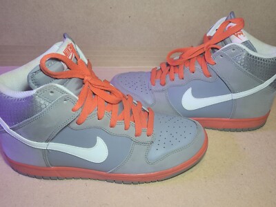 Nike Dunk High Light Charcoal Grey White Team Orange Size 8.5 317982-012