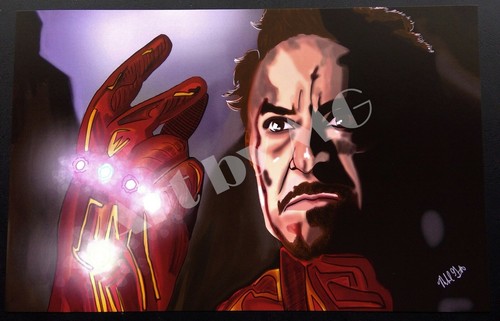 marvel iron man tony stark high quality art print mcu movie portrait 11x17 ebay