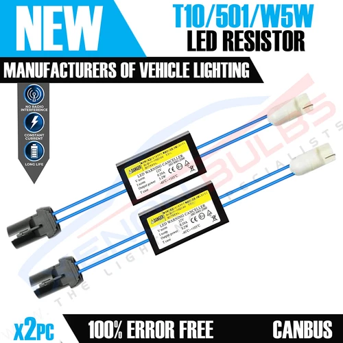 2x LED 5W RÉSISTANCE DE CHARGE À LUMIÈRE LATÉRALE SANS ERREUR 501 W5W T10 CANBUS GRATUIT