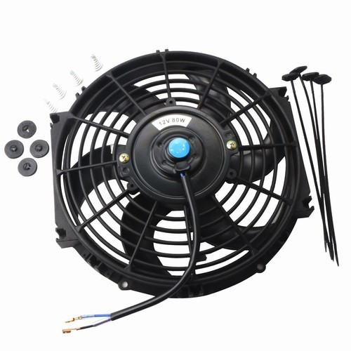 2X 10" inch Universal Slim Radiator Fan Push Pull Electric Radiator Cooling 12V - Picture 2 of 13