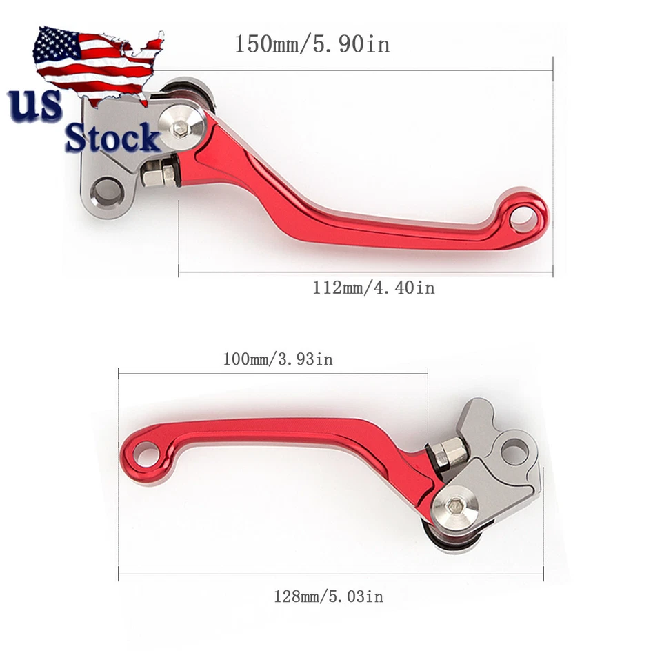 USA For Honda CRF250R CRF450R CRF450RX 2007-2019 Dirt Pivot Brake Clutch Levers - Image 2 of 4