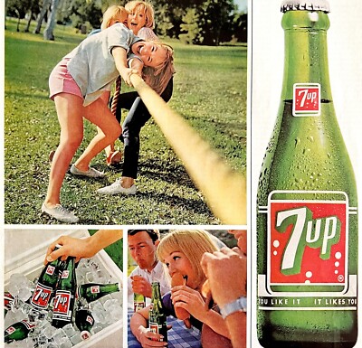 7 Up Where There's Action 1965 Advertisement Soda Pop Beverage DWII1
