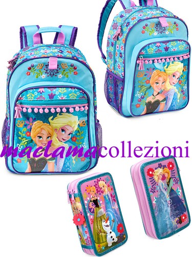 ZAINO + ASTUCCIO Frozen FEVER Elsa e Anna scuola Disney Store maclama | eBay