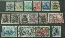 Germany 1905/12 wmk lozenges set of 15 stamps to 5 marks SG 82/96A Used cat £55