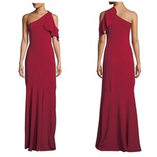 Parker Black Sarah Gown Ruffle Mother of the Bride Formal Wear Prom Women's Sz 8