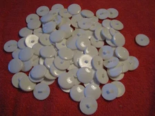  Bag of 100 Smooth Shiny White 1-1/8" Shank Buttons