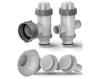 Pool Filter Kit: Plunger Valves, 1¼'' Strainer & Inlet Nozzle Set