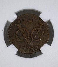 The First New York Penny VOC N.E. Indies Duit NGC GENUINE 1787