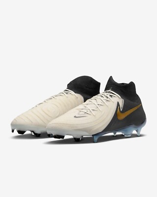 Nike Phantom Luna 2 Elite FG White/Black/Metallic Gold Soccer Cleats FJ2572-100
