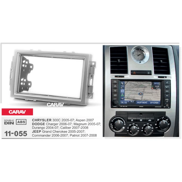 MARCO ADAPTADOR DOBLE DIN Chrysler 300C Dodge y Jeep Grad Cherokee COLOR GRIS - Imagen 2 de 2