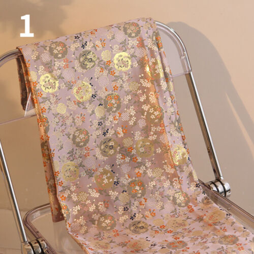 Brokat Damast Stoff Kunstseide Satin Bestickt Japanisch Blumenmuster 150 100cm - Bild 12 von 17
