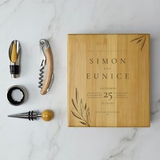 Personalised Wine Accessory Set Engraved Wine Gift Set Custom Text Christmas