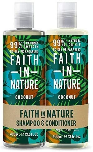 Faith In Nature Natural Coconut Shampoo and Conditioner Set, Hydrating, Vegan a - Picture 1 of 6