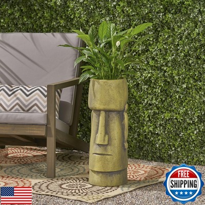 Christopher Knight Home Jorine Lightweight Concrete Planter, Cast Stone Plant